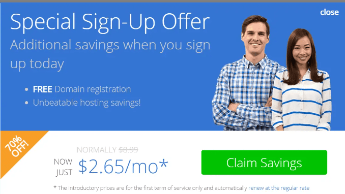 Bluehost sign-up